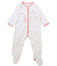 A White Onesies from Absorba in size 6-12M for girl. (Front View)