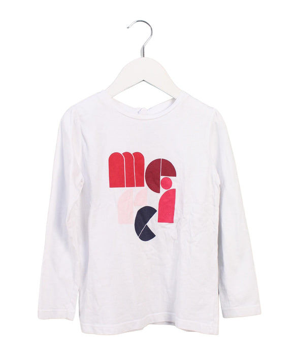 A White Long Sleeve Tops from Jacadi in size 6T for girl. (Front View)