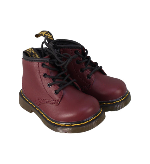 A Red Casual Boots from Dr. Martens in size 12-18M for boy. (Front View)