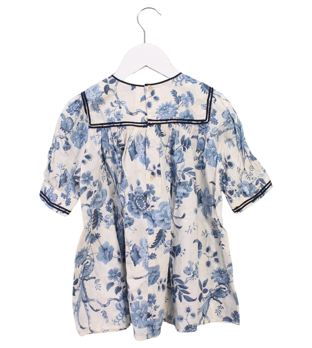 A Blue Short Sleeve Dresses from FITH in size 5T for girl. (Back View)