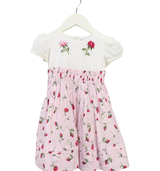 A Pink Short Sleeve Dresses from Monnalisa in size 3T for girl. (Front View)