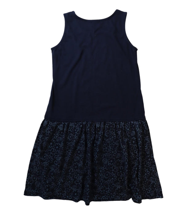 A Navy Sleeveless Dresses from Comme Ca Ism in size 7Y for girl. (Back View)