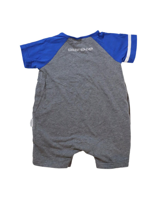 A Grey Short Sleeve Rompers from Mides in size 12-18M for boy. (Back View)