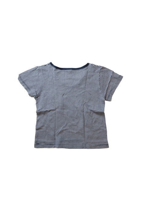 A Navy Short Sleeve T Shirts from Petit Bateau in size 4T for girl. (Back View)