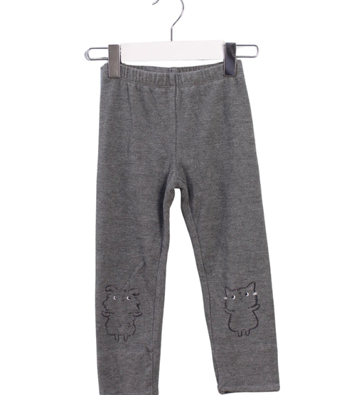 A Grey Leggings from Momonittu in size 2T for girl. (Front View)