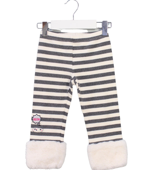 A Grey Leggings from Momonittu in size 2T for girl. (Front View)