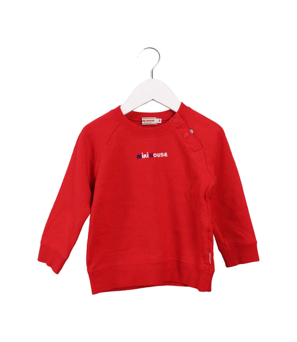 A Red Crewneck Sweatshirts from Miki House in size 18-24M for neutral. (Front View)