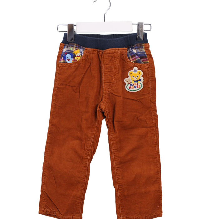 A Brown Casual Pants from Miki House in size 18-24M for boy. (Front View)