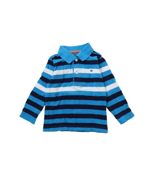 A Blue Long Sleeve Polos from Tommy Hilfiger in size 2T for boy. (Front View)