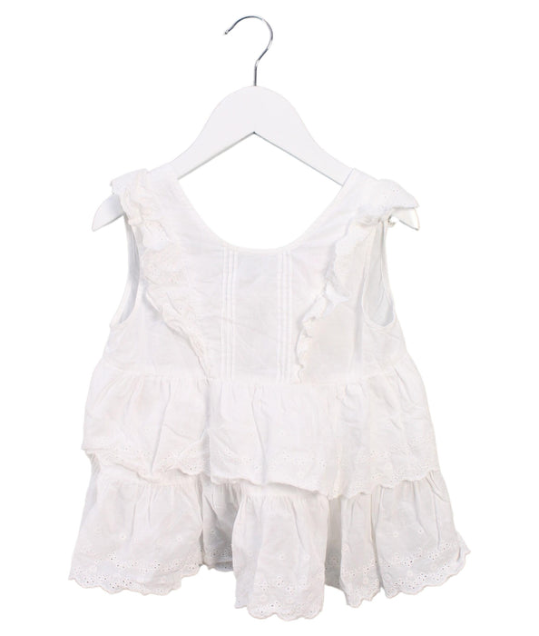 A White Sleeveless Tops from Nicholas & Bears in size 4T for girl. (Front View)