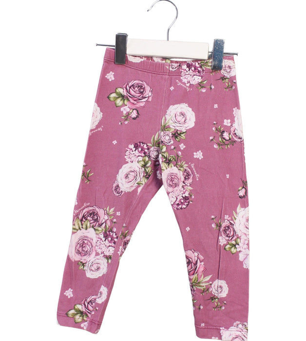 A Pink Leggings from Monnalisa in size 3T for girl. (Front View)