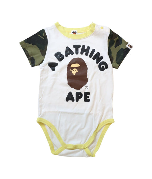 A Yellow Short Sleeve Bodysuits from BAPE KIDS in size 12-18M for boy. (Front View)