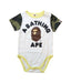 A Yellow Short Sleeve Bodysuits from BAPE KIDS in size 12-18M for boy. (Front View)