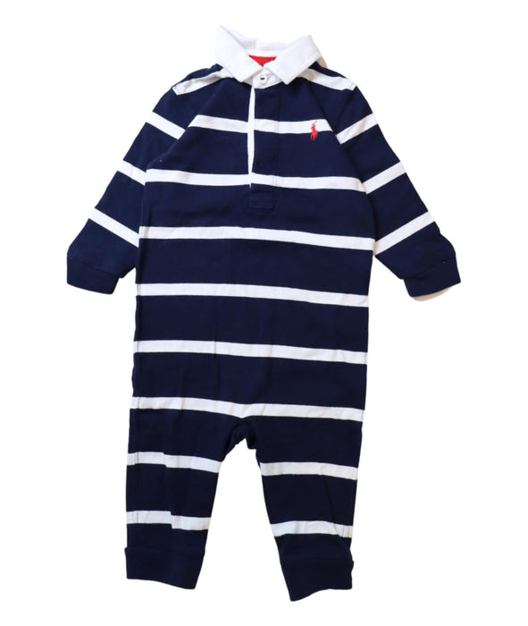 A Navy Long Sleeve Jumpsuits from Ralph Lauren in size 6-12M for boy. (Front View)