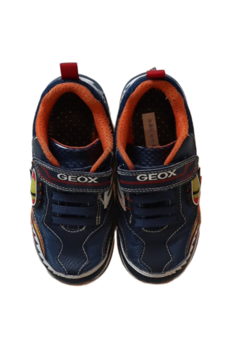 A Navy Sneakers from Geox in size 5T for boy. (Back View)