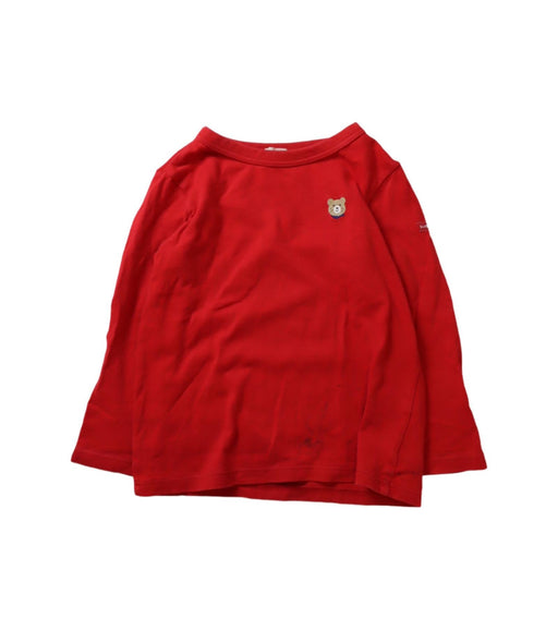 A Red Long Sleeve Tops from Miki House in size 2T for boy. (Front View)