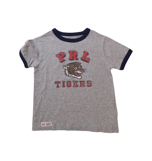 A Grey Short Sleeve T Shirts from Polo Ralph Lauren in size 5T for boy. (Front View)