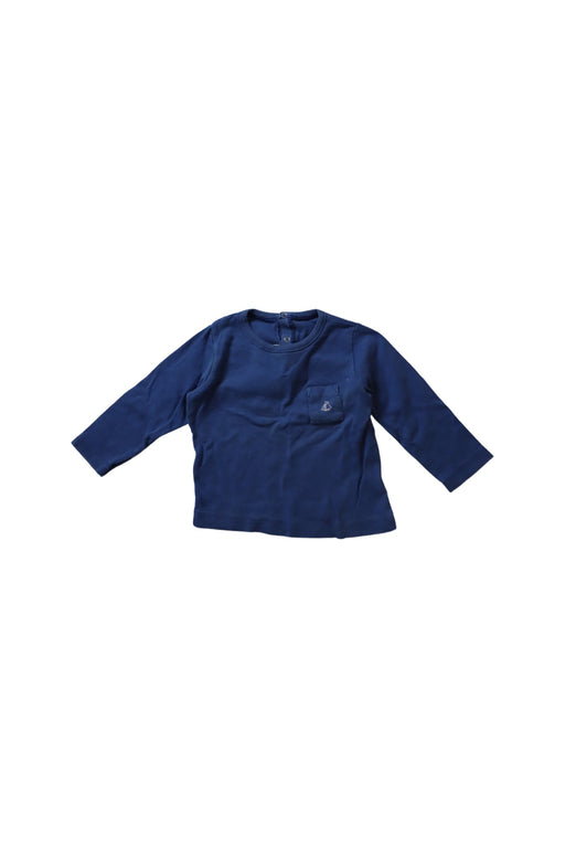 A Navy Long Sleeve Tops from Petit Bateau in size 12-18M for girl. (Front View)