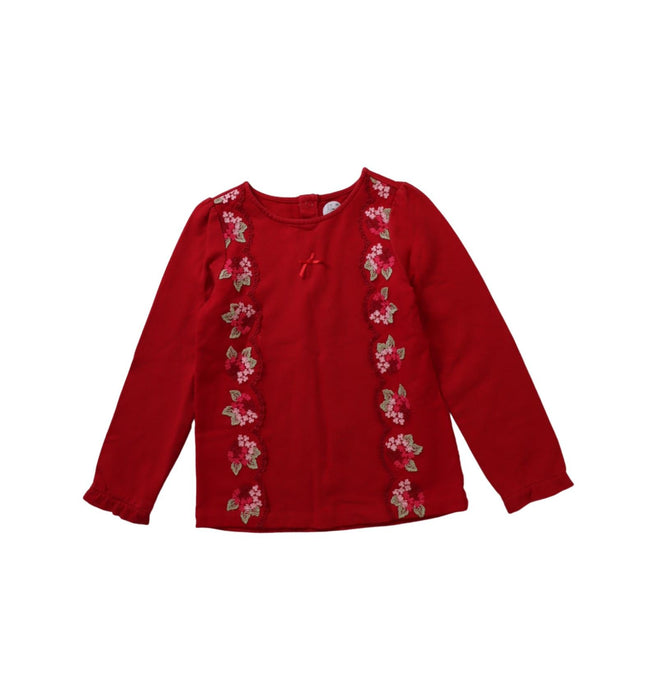 A Red Long Sleeve Tops from Kingkow in size 6T for girl. (Front View)