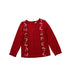 A Red Long Sleeve Tops from Kingkow in size 6T for girl. (Front View)