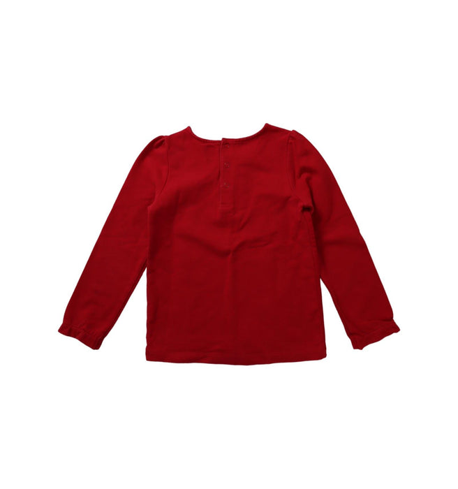 A Red Long Sleeve Tops from Kingkow in size 6T for girl. (Back View)