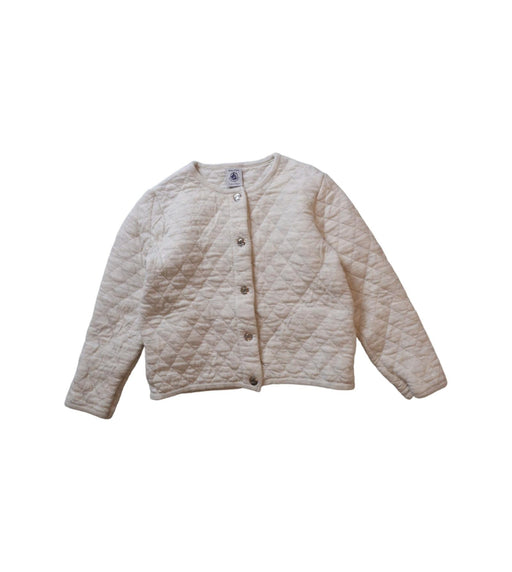 A Beige Puffer/Quilted Jackets from Petit Bateau in size 5T for girl. (Front View)