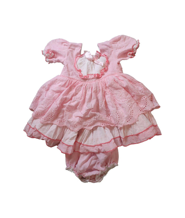 A Pink Dress Sets from La Amapola in size 5T for girl. (Front View)