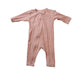 A Pink Long Sleeve Jumpsuits from Huxbaby in size 0-3M for girl. (Front View)