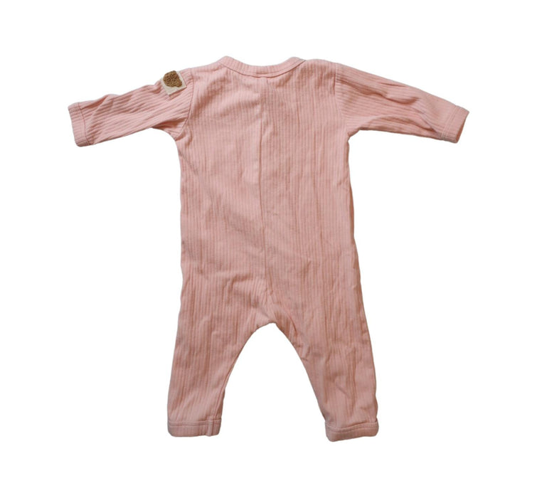 A Pink Long Sleeve Jumpsuits from Huxbaby in size 0-3M for girl. (Back View)