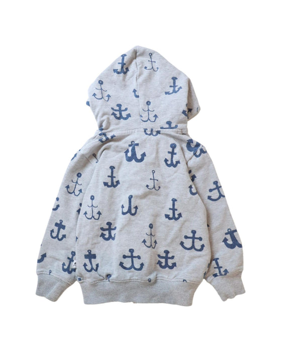 A Grey Zippered Sweatshirts from Little Horn in size 3T for boy. (Back View)