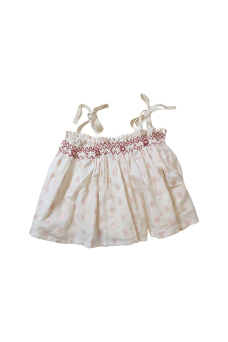 A White Sleeveless Tops from Velveteen in size 2T for girl. (Front View)