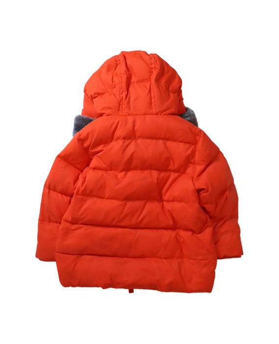 A Orange Puffer/Quilted Jackets from Petit Bateau in size 18-24M for boy. (Back View)