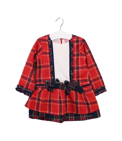 A Red Long Sleeve Dresses from Newness in size 18-24M for girl. (Front View)