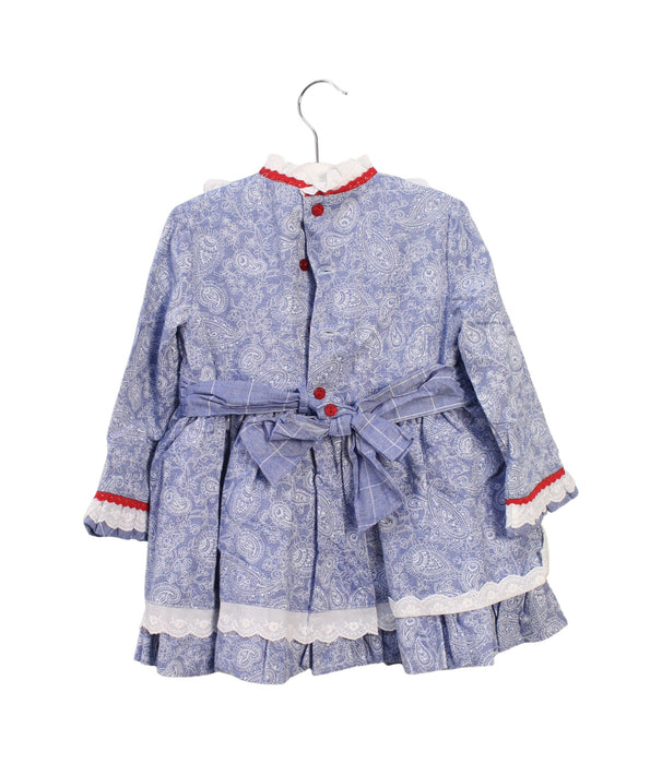 A Blue Long Sleeve Dresses from Dolce Petit in size 2T for girl. (Back View)