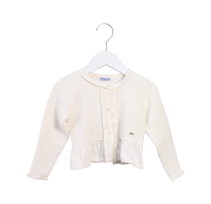 A White Cardigans from Mayoral in size 3T for girl. (Front View)