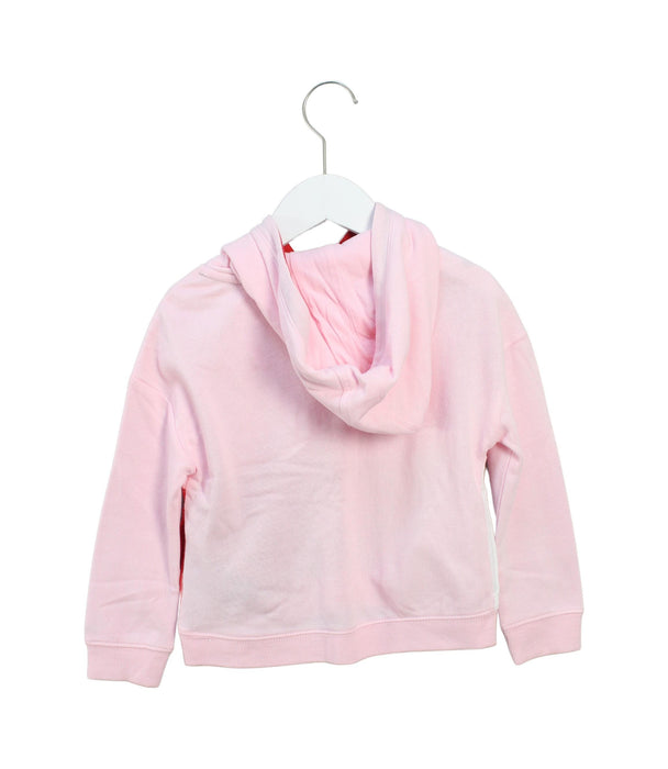 A Pink Hooded Sweatshirts from Tommy Hilfiger in size 4T for girl. (Back View)