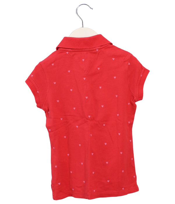 A Red Short Sleeve Polos from Tommy Hilfiger in size 4T for girl. (Back View)