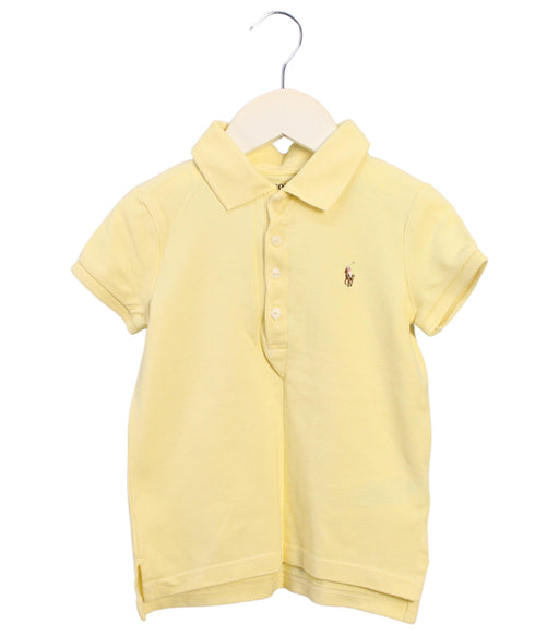 A Yellow Short Sleeve Polos from Polo Ralph Lauren in size 4T for girl. (Front View)