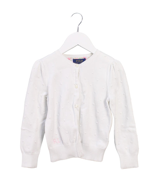 A White Cardigans from Polo Ralph Lauren in size 4T for girl. (Front View)