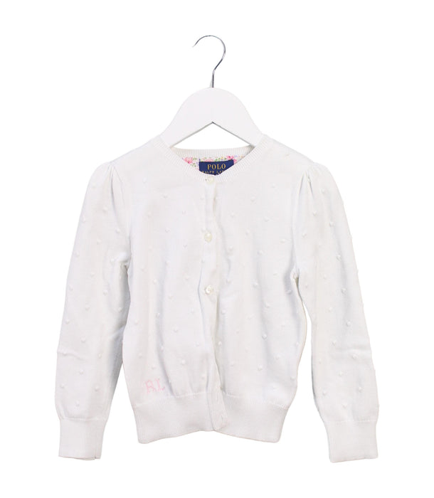 A White Cardigans from Polo Ralph Lauren in size 4T for girl. (Front View)