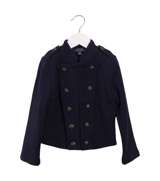 A Blue Lightweight Jackets from Polo Ralph Lauren in size 4T for girl. (Front View)