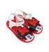 A Red Sandals from Mini Melissa in size 3T for girl. (Front View)