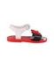 A Red Sandals from Mini Melissa in size 3T for girl. (Back View)