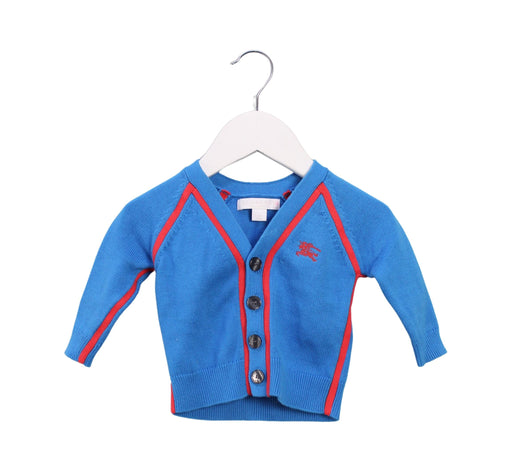 A Blue Cardigans from Burberry in size 3-6M for boy. (Front View)