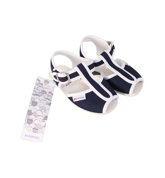 A Blue Sandals from Superga in size 18-24M for girl. (Front View)