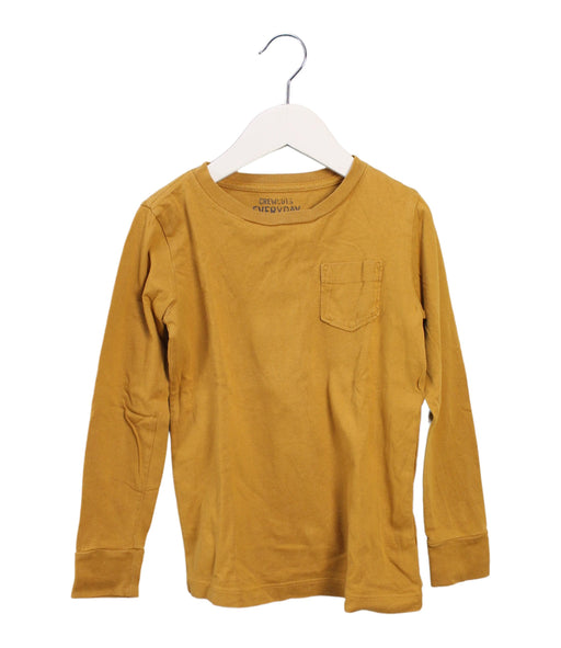 A Yellow Long Sleeve Tops from Crewcuts in size 4T for boy. (Front View)