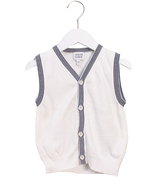 A White Sweater Vests from Armani in size 4T for neutral. (Front View)