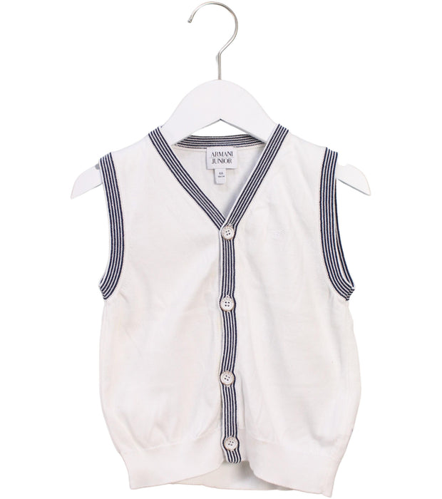 A White Sweater Vests from Armani in size 4T for neutral. (Front View)