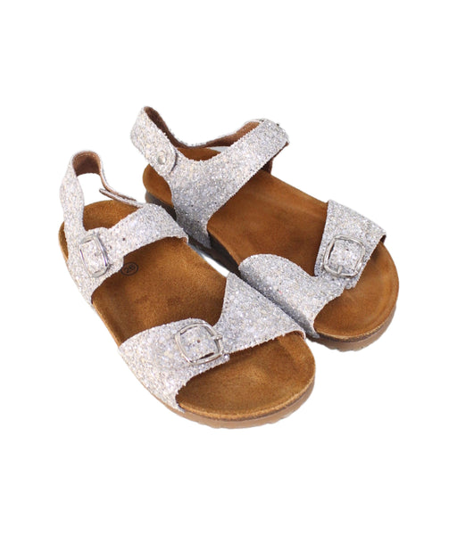 A Silver Sandals from PèPè in size 4T for girl. (Front View)