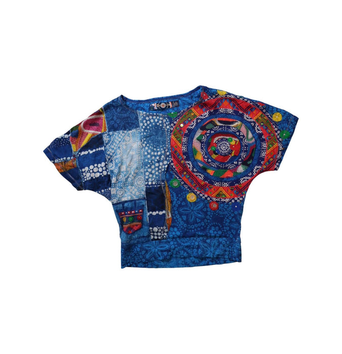 A Blue Short Sleeve Tops from Desigual in size 5T for girl. (Front View)